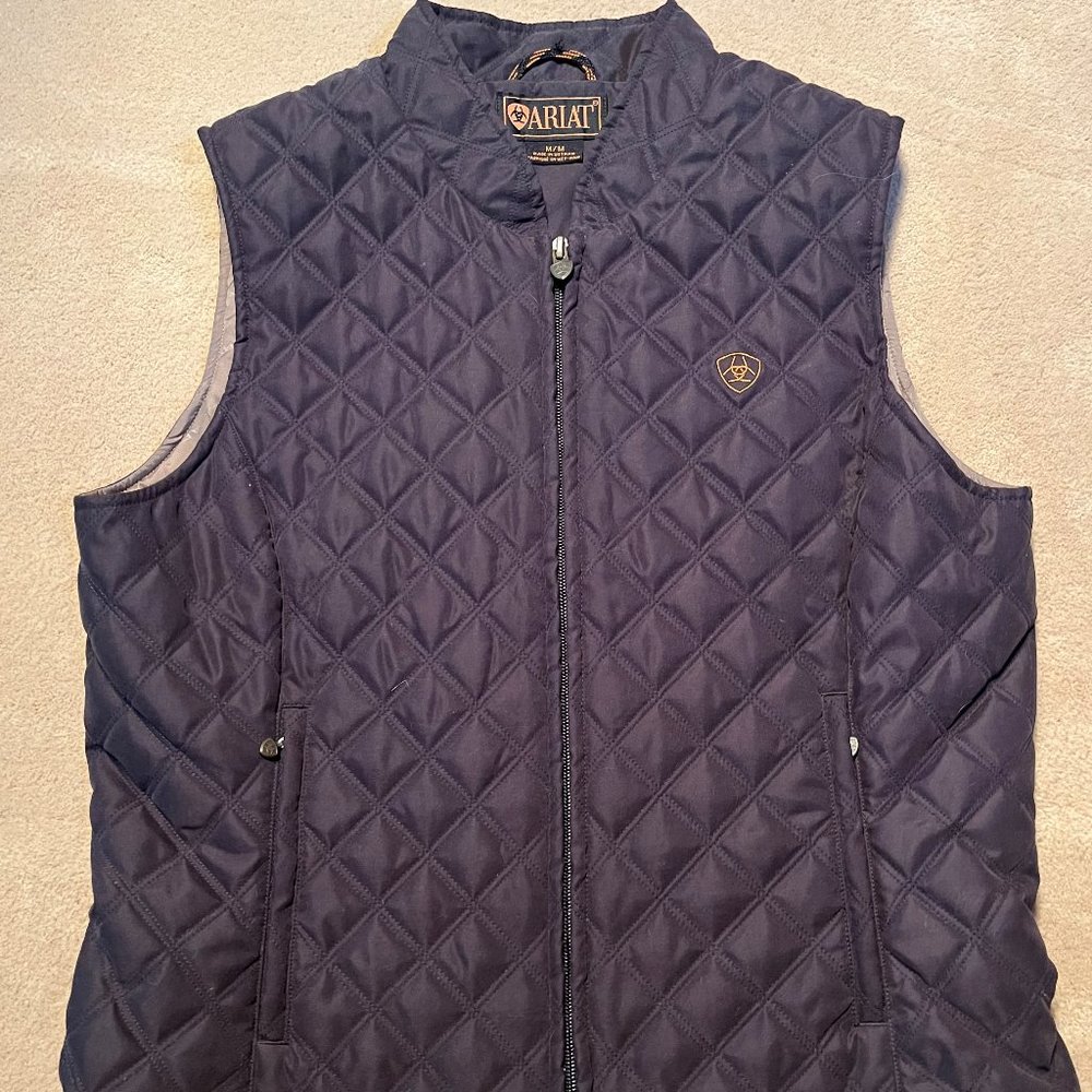 Ariat Women's Full Zip Mock Neck Embroidered Quilted Vest Jacket
